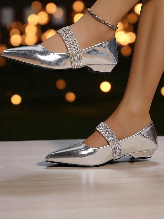 Toe Patent Elegant Pointed Leather - Black Women's Flats