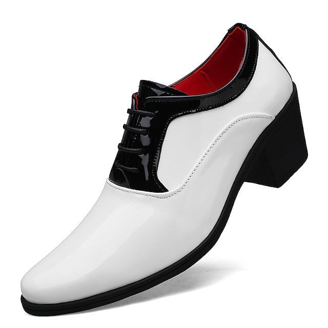 Shoes Patent Men's and Leather Faux Red White – Oxford