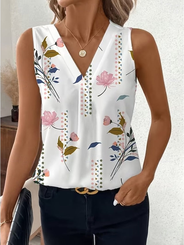 Women's Tank Top Floral Graphic Plants Elegant Vintage