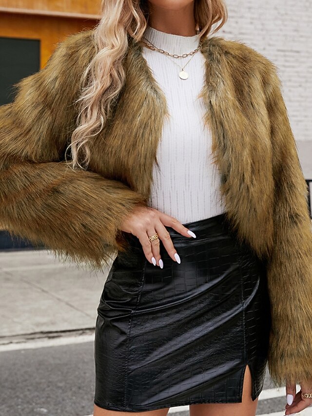 Furs Winter Faux Comfortable Fur Warm Women's Coat
