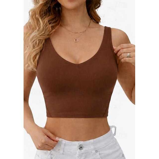 Women's Petite Athletic Tank Slim fit top Solid Color