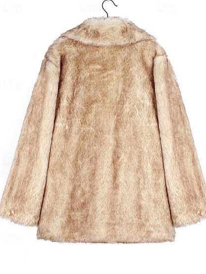 Fur Coat Warm Furs Faux Comfortable Women's