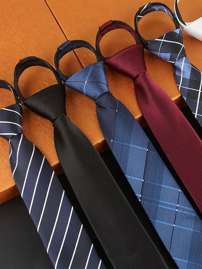 Narrow Pre-Tied Ties Classic Stripes - Zip and Men's