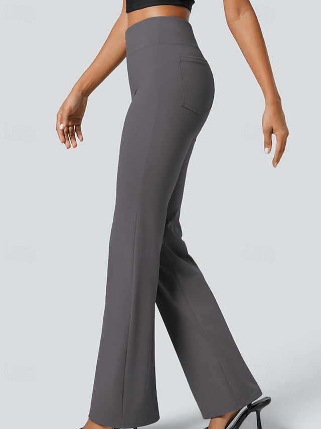 Women's Wide Leg Bell Bottom Slacks Streetwear Casual Full