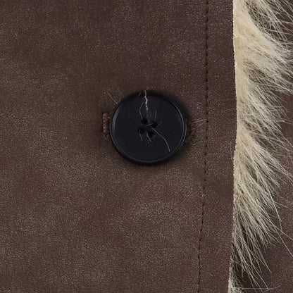 Fur Pocket Warm Coat Women's Comfortable Faux Buttons