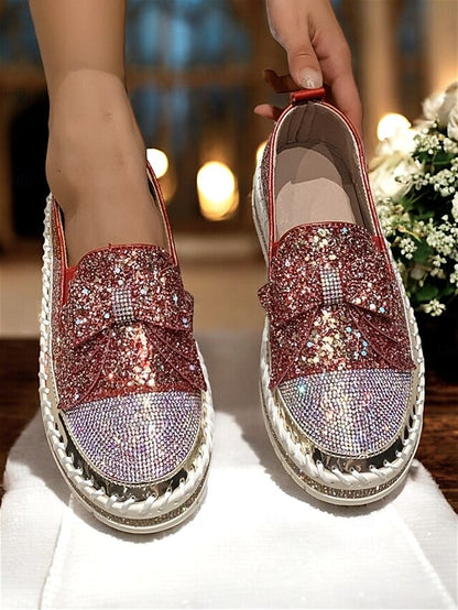 – Rhinestone Loafers Sparkling Glittery Women Slip-On for