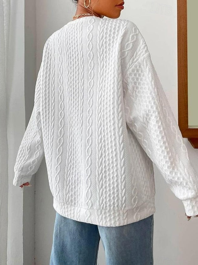 Women's Sweatshirt Elegant Vintage Plain Work Dailywear