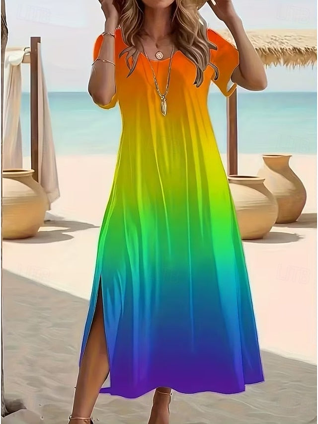 Women's Maxi Dress T Shirt Dress Tee Dress Vacation Outdoor