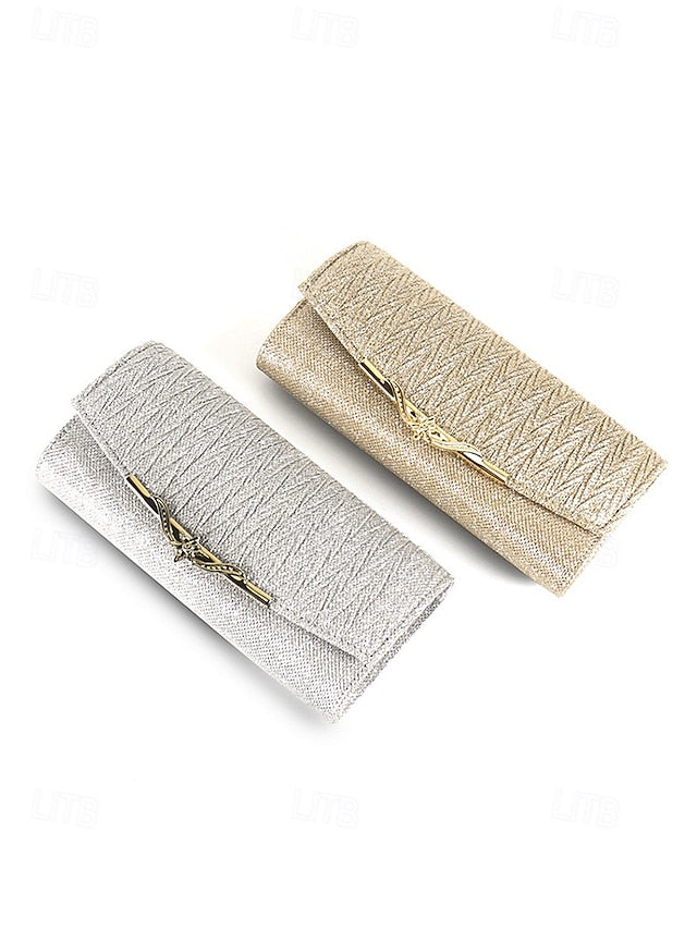 Evening Party Clutch Glitter Elegant Gold Handbag - Women's