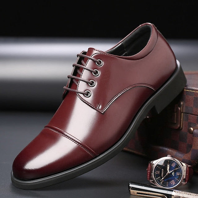 Black Patent Shoes Lace-Up with Men's Oxford Leather