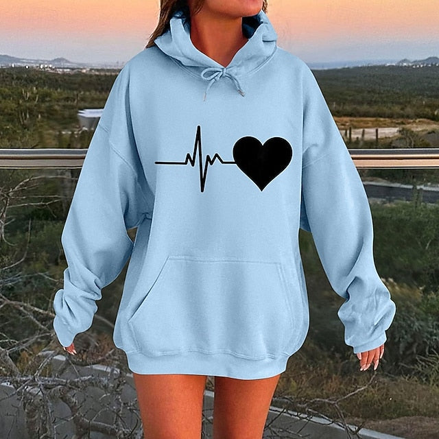 Women's Lounge Hoodie Fleece Pullover Sweatshirt with