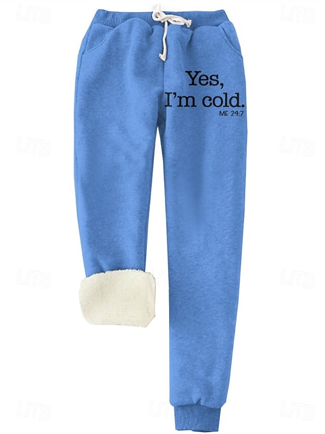 Women's Sweatpants Fleece Pants Down Pants Vacation Vintage