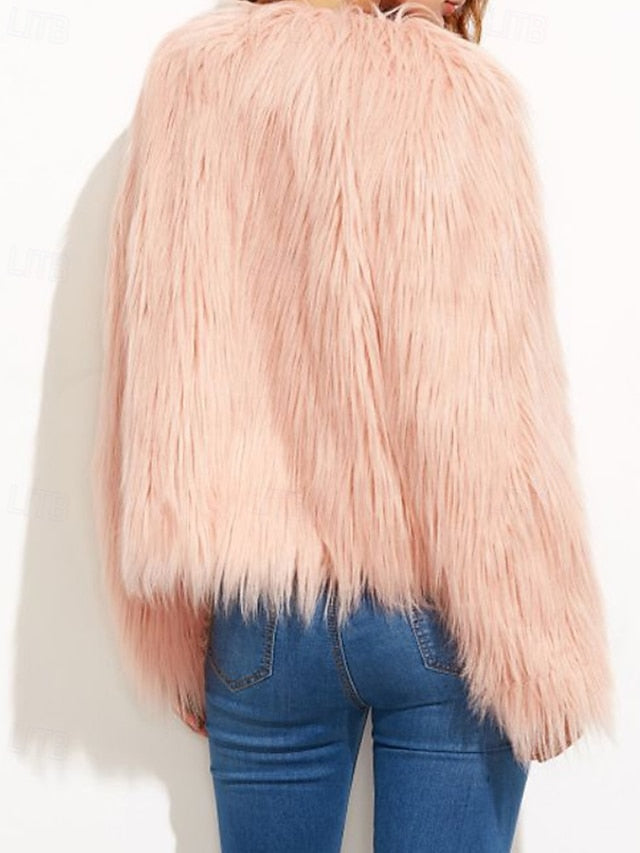 Comfortable Fur Coat Women's Furs Faux Leathers Warm