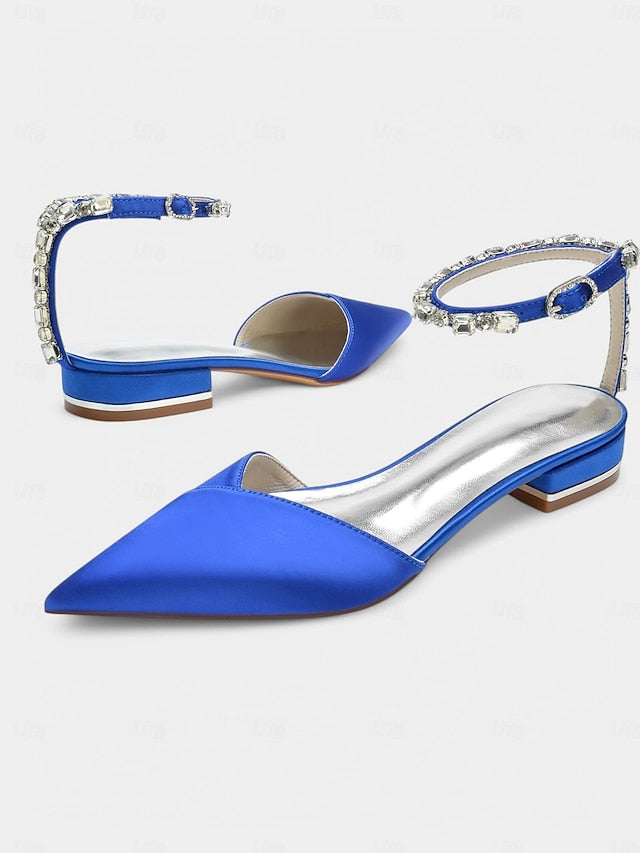 Chic Shoes with – Satin Strap Crystal-Ankle Wedding Black