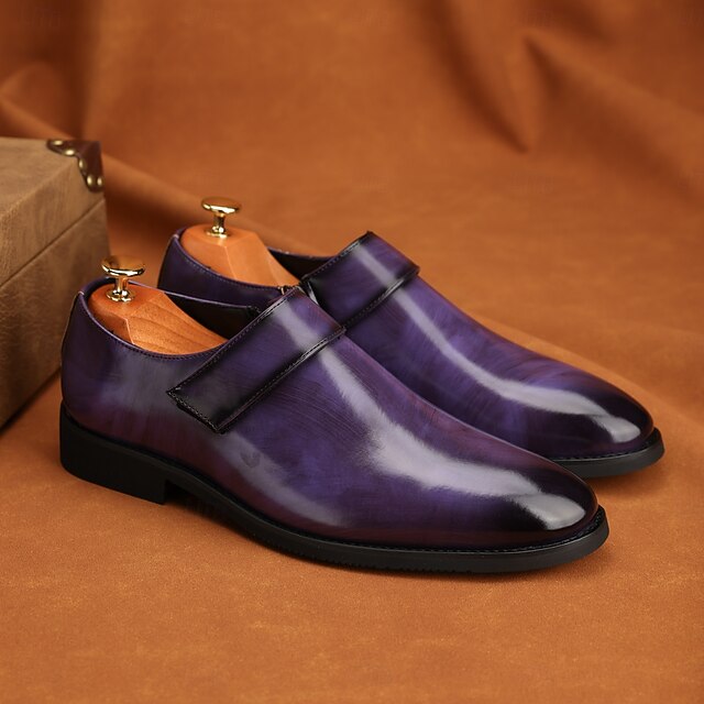 Leather Business Shoes Men's Slip-On Loafers Brown