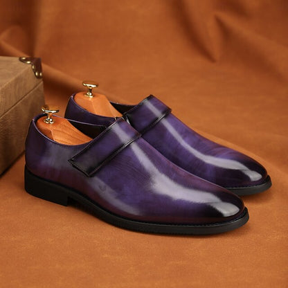 Leather Business Shoes Men's Slip-On Loafers Brown