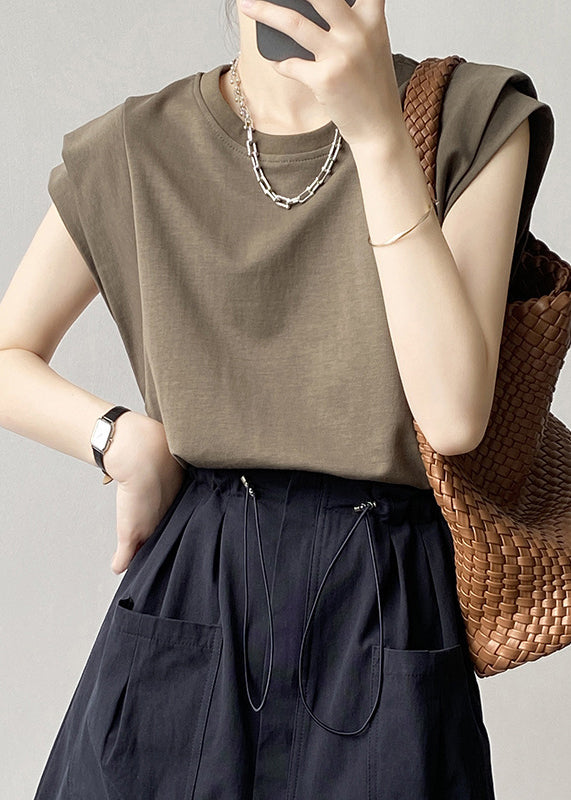 Green Neck T Army Solid O Summer Women Cotton Shirts