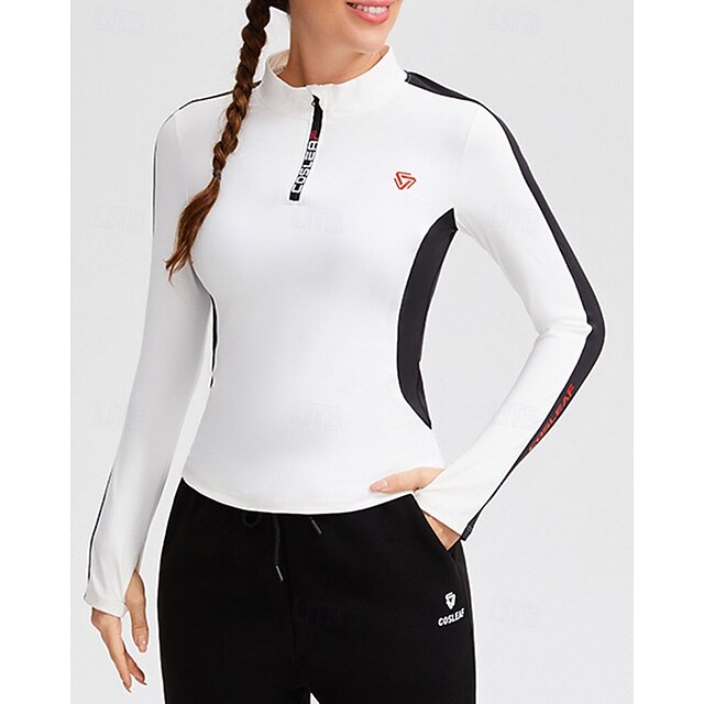 Sweatshirt Long Zipper Women's Running Top Sports Quarter