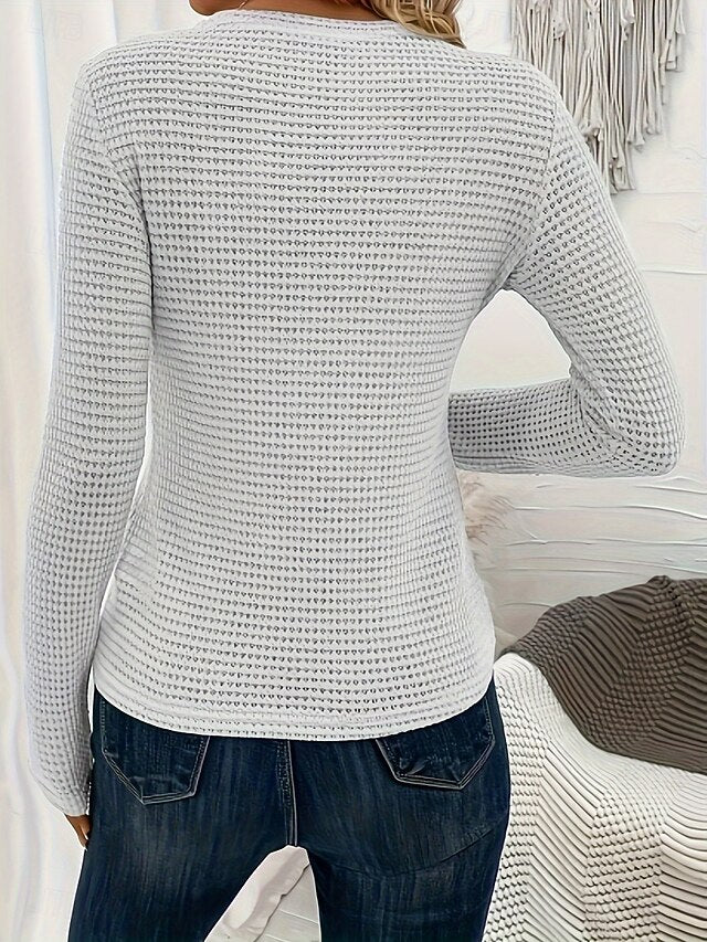 Women's T Shirt Cut Out Plain Fashion Modern Casual Long
