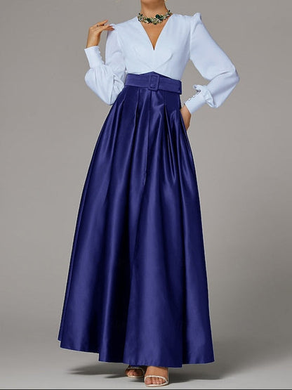 A-Line Dress Floor High Guest Gown Formal Evening Split Wedding