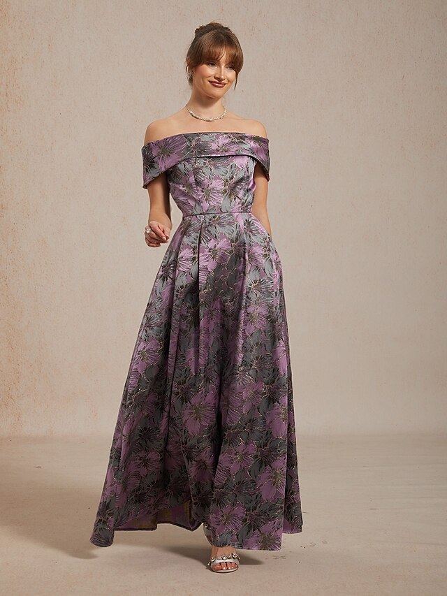 Women's Maxi Dress Fit And Flare Dress Off The Shoulder