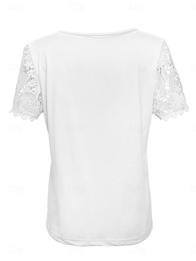 Women's Shirt Blouse Lace Tops Lace Plain Stylish Classic