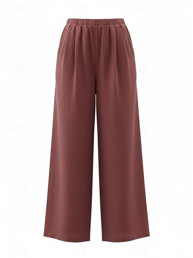 70% Linen Women's Linen Pants Culottes Wide Leg Wide Leg