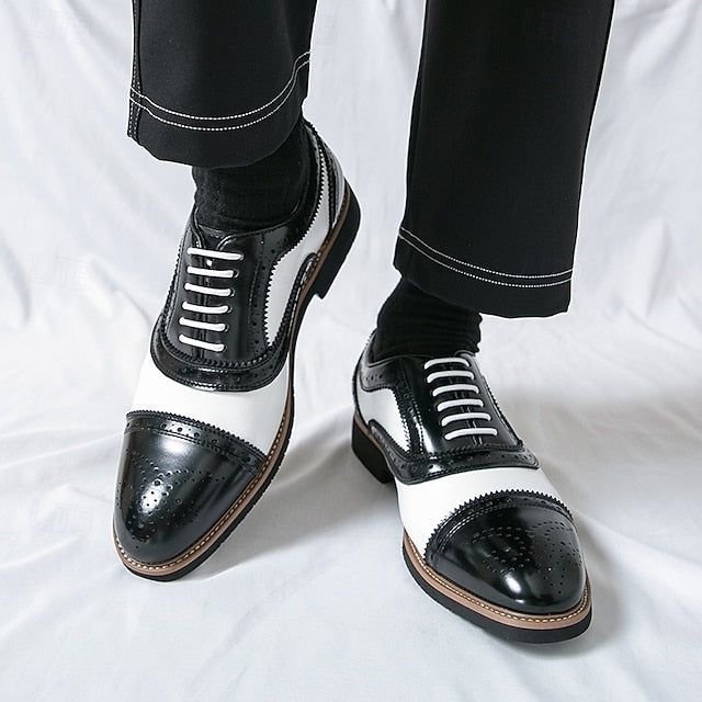 and Shoes Brogue Classic White with Brown Oxford Men's