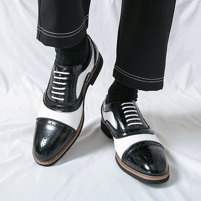 and Shoes Brogue Classic White with Brown Oxford Men's