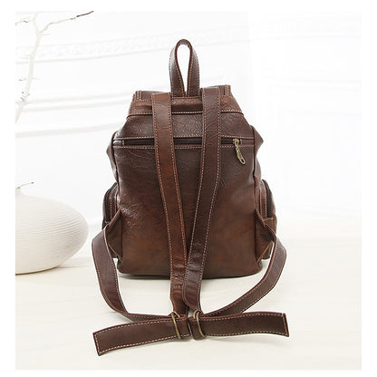 Women's with Backpack Vintage Leather Pockets Faux Multiple