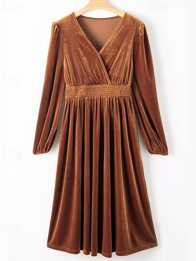 Women's Midi Dress Ruched Dress Modern Daily Outdoor Going