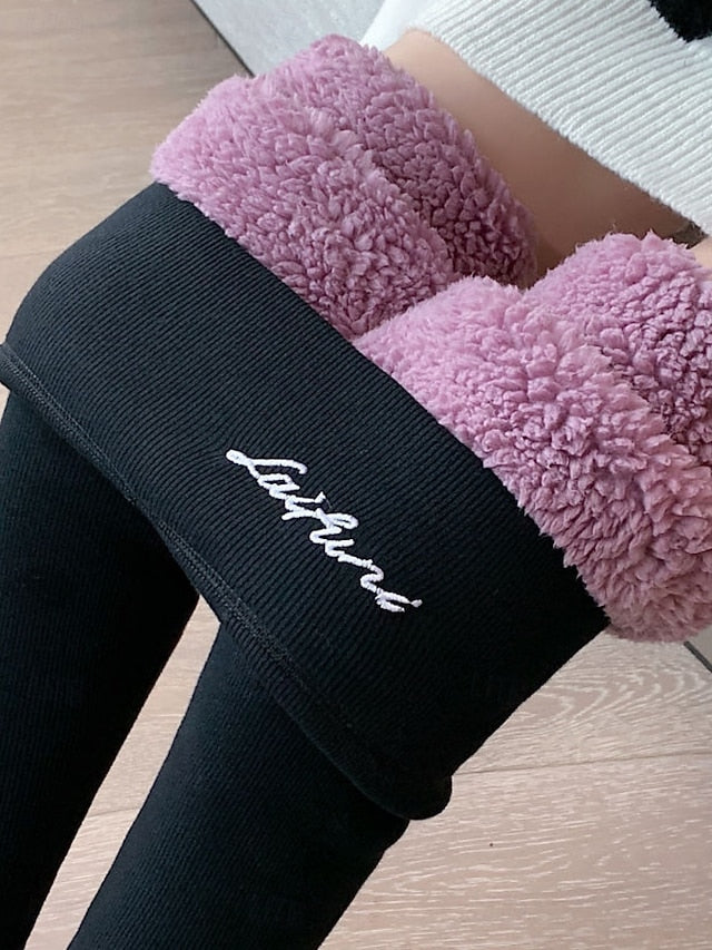 Women's Fleece Lined Leggings Fleece Pants Leggings Fashion