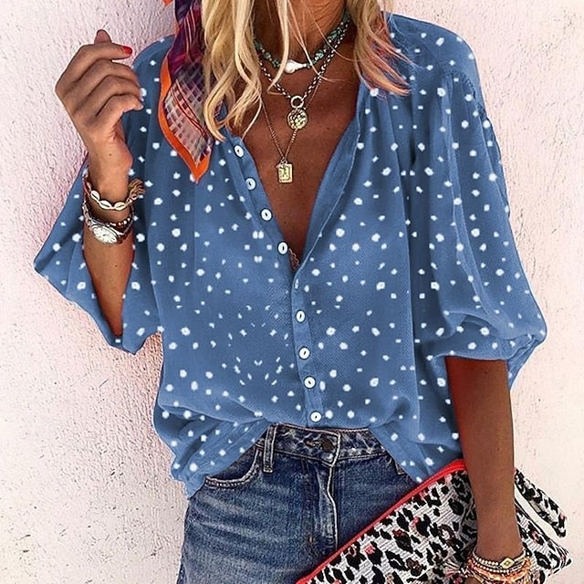 Women's Blouse Print Graphic Polka Dot Vintage Daily Casual