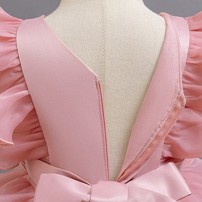 Floral Kids Girls' Party Dress Asymmetrical