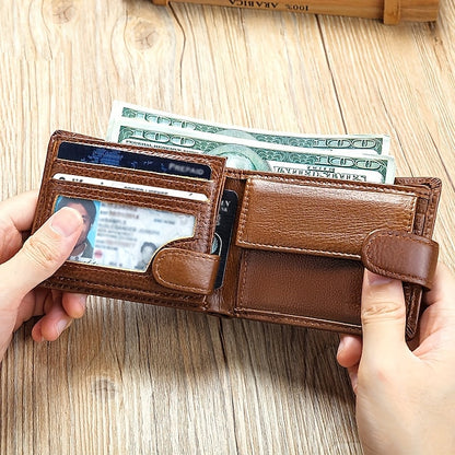 wallet card leather purse multi top cowhide layer Genuine coin