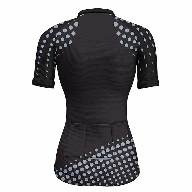 Women's Cycling Jersey Polka Dot Patterned Short Sleeve