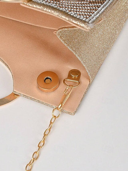 – Bag Round Evening Rhinestone Handle with Clutch Women's