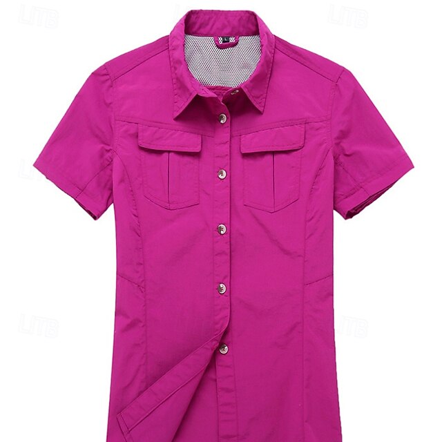 Women's Hiking Shirt Long Sleeve Turndown Top Outdoor