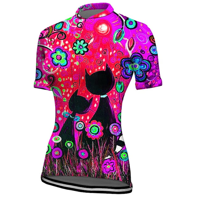 Women's Cycling Jersey Graphic Floral Botanical Short
