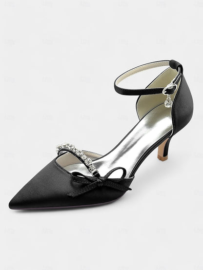 Wedding Heel Shoes Women Kitten – for Elegant Pointed-Toe