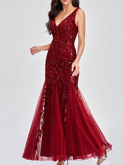 Bride Dress Neck the Floor Elegant Party V of Mother