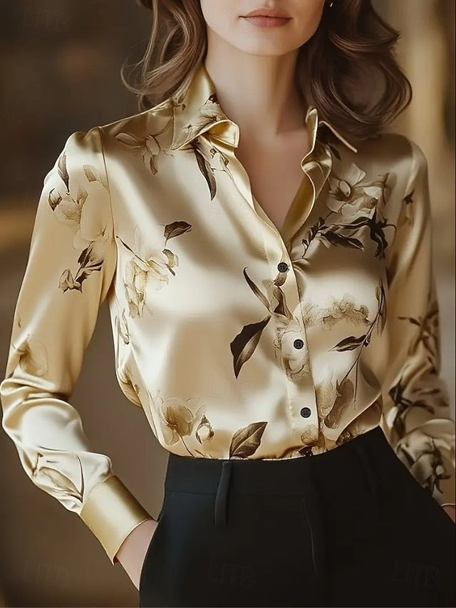 Women's Work Shirt Floral Graphic Elegant Stylish Basic