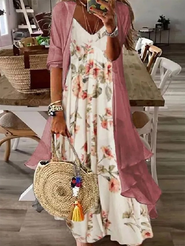 Women's Dress Set Casual Dress Print Dress Fashion Casual