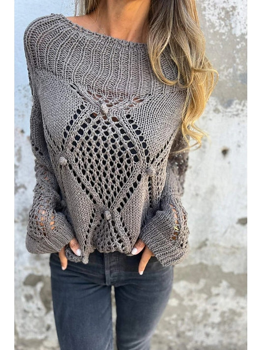 Women's Blouse Cut Out Plain Basic Modern Casual Long