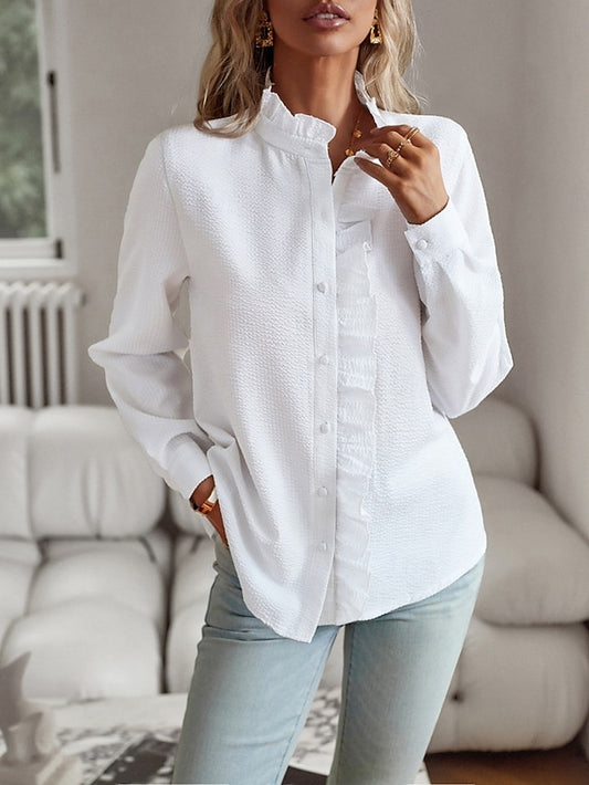 Women's Casual Shirt Button Up Shirt Blouse Buttons Print