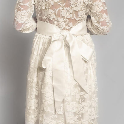 Girls' Solid Kids Colored Flower Long Dress Girl