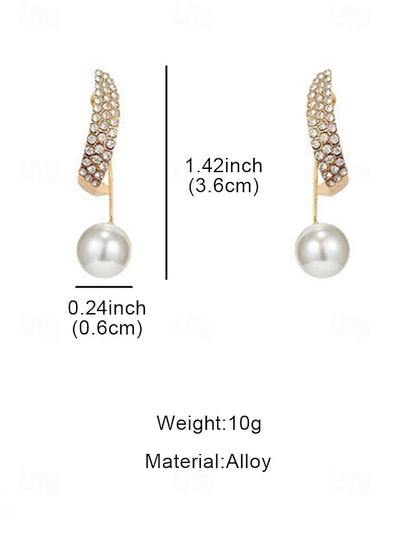 Gold-Plated Crystal – with Elegant Detailing Pearl Earrings