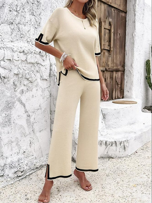 Women's EU / US Size2 Pieces SetsT Shirt Wide Leg Pants