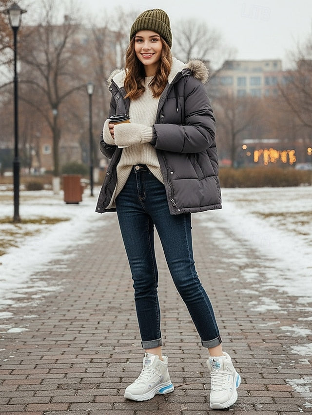 Women's Casual Winter Sneakers with Faux Fur Lining -