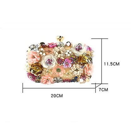 Clutch Embellished Flower – Floral Women's Evening 3D